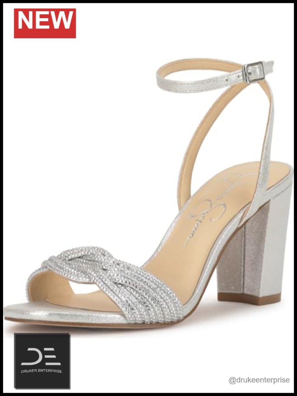 Block Heel Sandals Polyester Open Toe Ankle Strap Women's